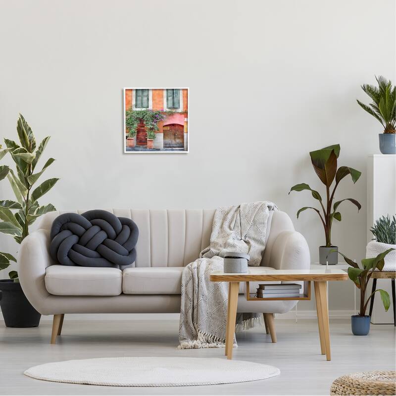 Stupell Floral Building in Italy Framed Giclee Art Design by LSR Design Studio