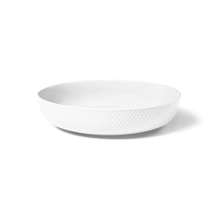 Lyngby Porcelæn Rhombe Serving Bowl, White - Ø: 11.2"