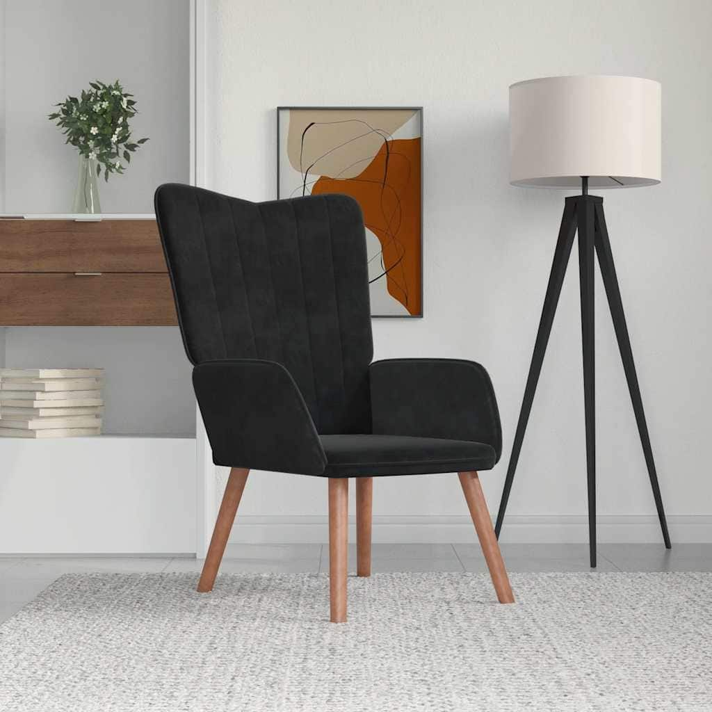 vidaXL Chill-Out Chair Black Velvet Standard Simple Armchair