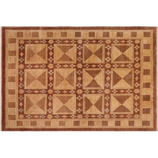 Bohemian Ziegler Katharin Brown Tan Hand-knotted Wool Rug - 7'10" x 9 ...