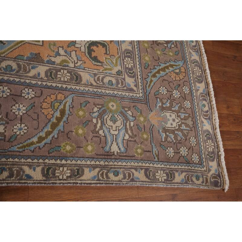 Tabriz Persian Vintage Area Rug Living Room Handmade Wool Carpet - 9'3" x 12'9"
