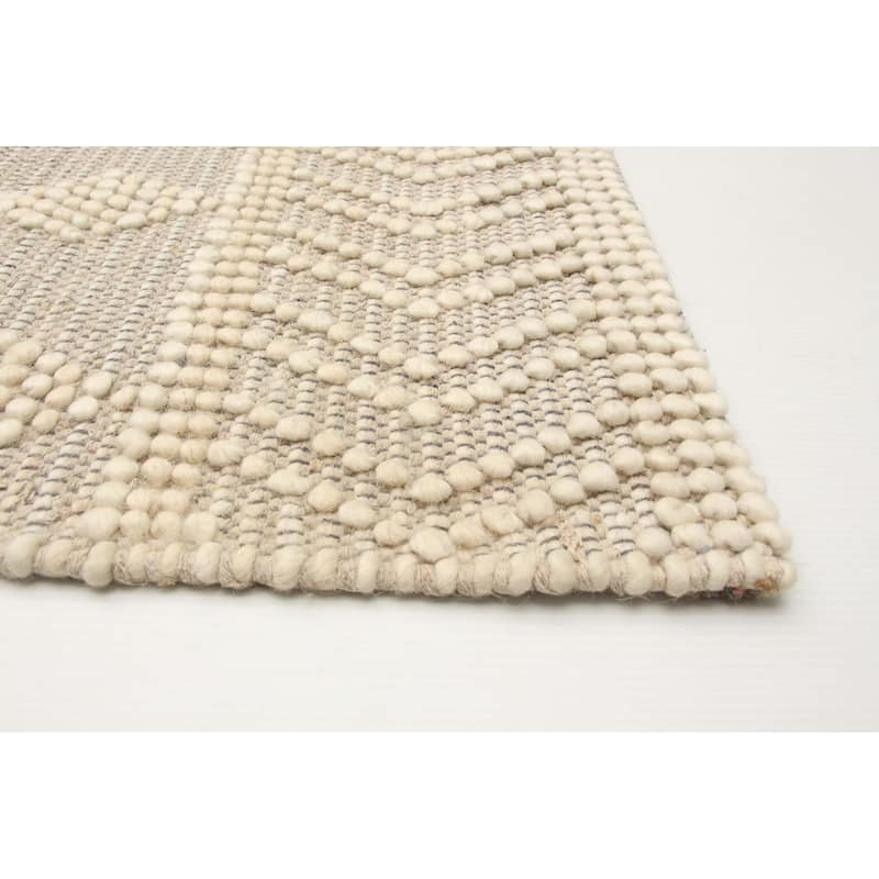 ECARPETGALLERY Braid weave Sienna Cream Wool Rug - 5'0 x 7'10