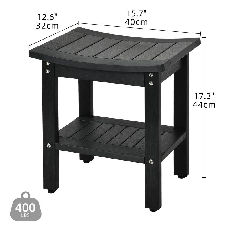 Moasis 2-Tier Corner Shower Bench Stool Waterproof for Bathroom