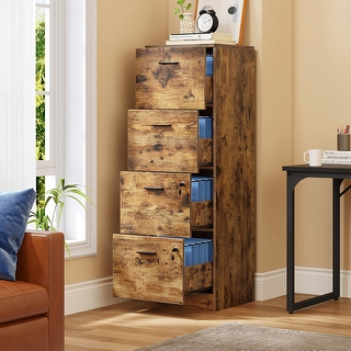 4 drawer wood file store cabinet with lock