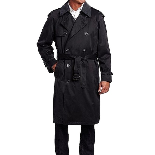 Hart Schaffner Marx Black Mens Size 38s Double Ted Trench Hart Schaffner Marx Black Mens Size 38s Double Ted Trench Coat Free Shipping Today 27103484