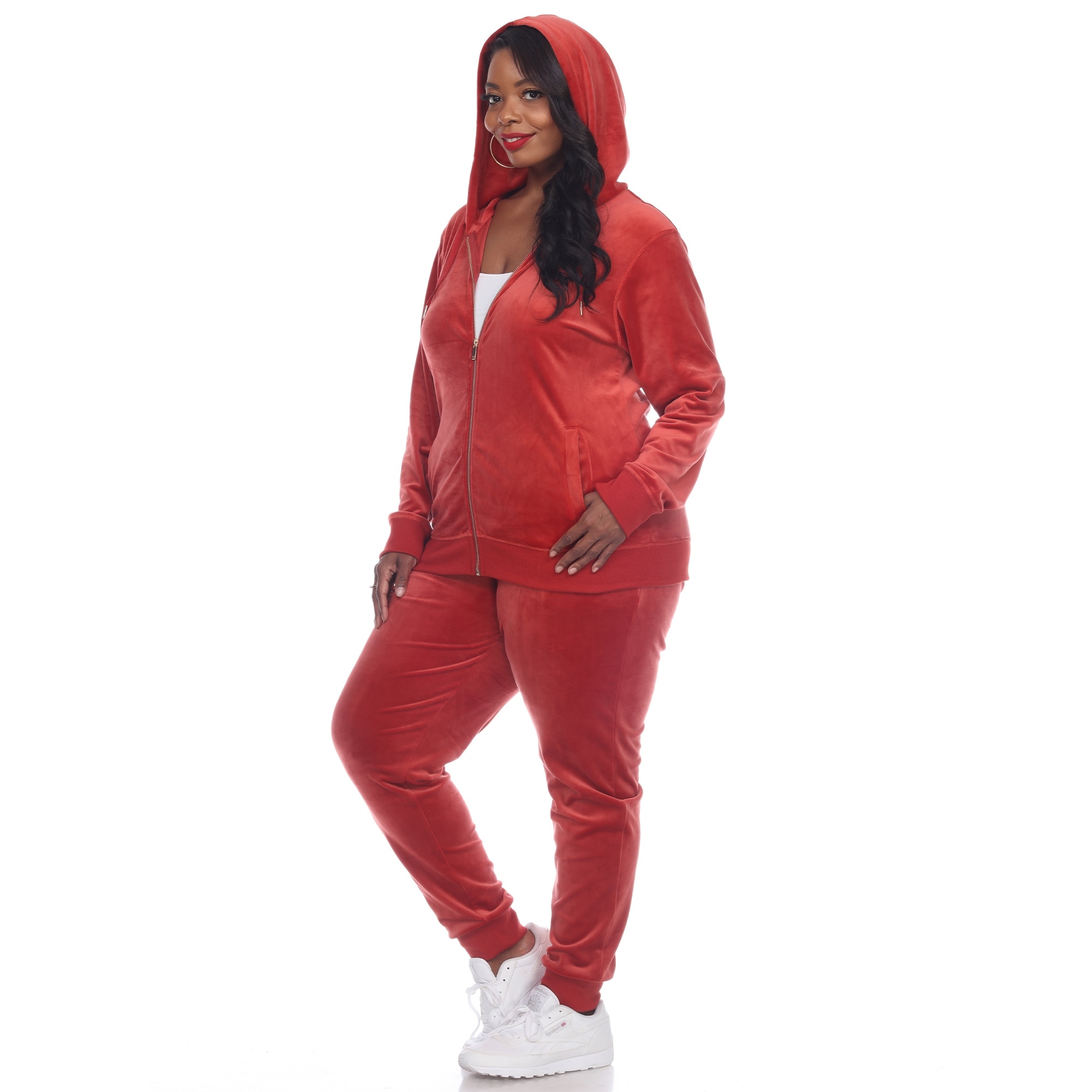 White mark women's velour tracksuit loungewear 2pc set clearance