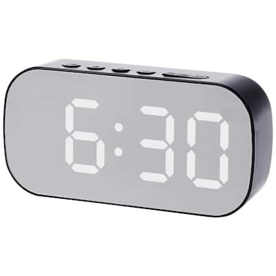 Small Oval Digital Alarm Clock Bedroom, Alarm Clocks Big Numbers Adjustable Dimmable Snooze, 12/24H Deep for Sleepers