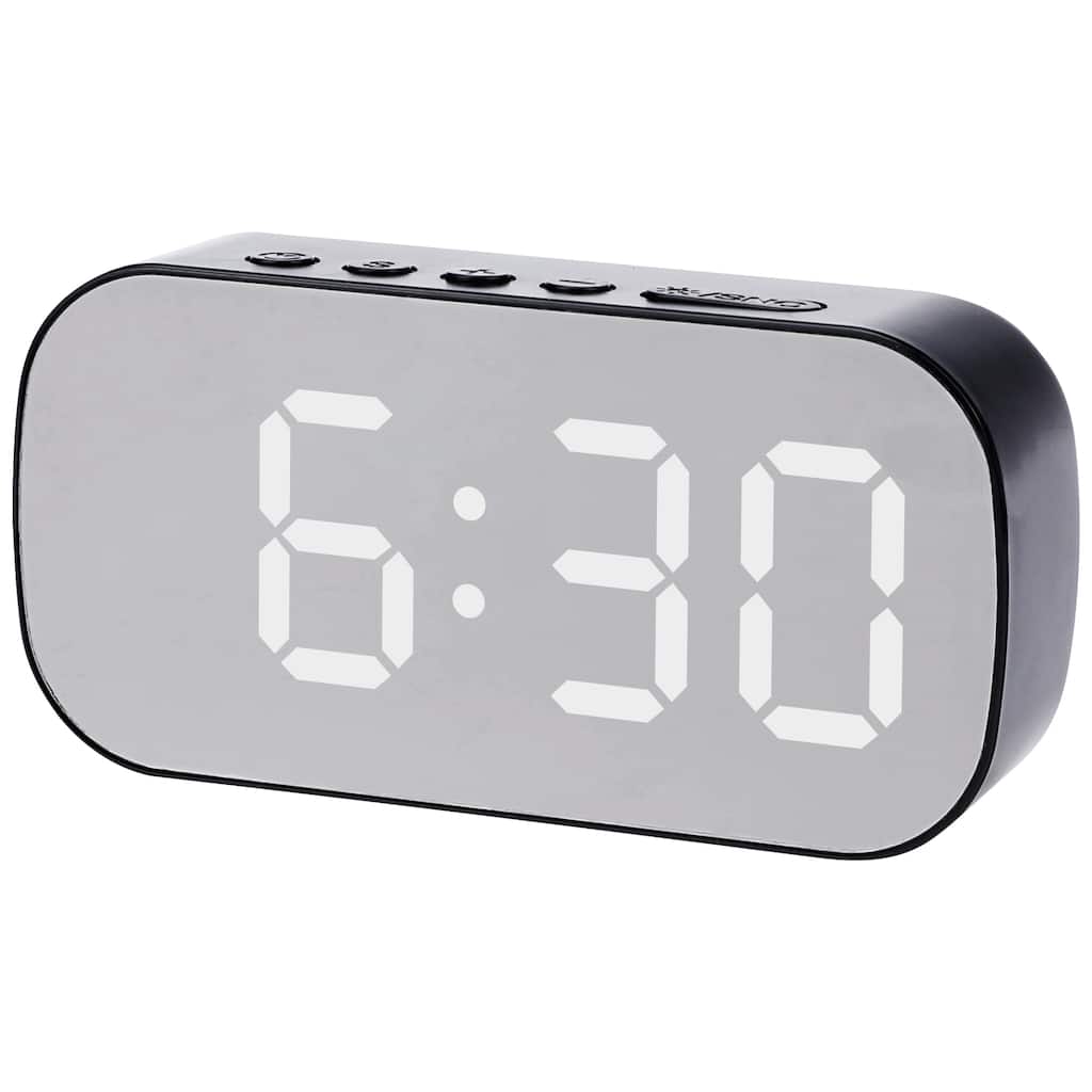 Small Oval Digital Alarm Clock Bedroom, Alarm Clocks Big Numbers Adjustable Dimmable Snooze, 12/24H Deep for Sleepers