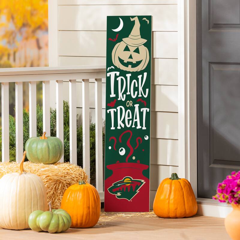 47" Double Sided Seasonal Porch Leaner, Minnesota Wild - 47" x 11.25" - Halloween