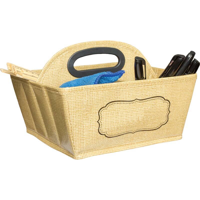 Teacher Created Resources Burlap Design Storage Caddy, Pack of 2