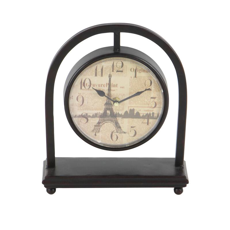 Black Metal Pendulum Stand Clock (Set of 4)