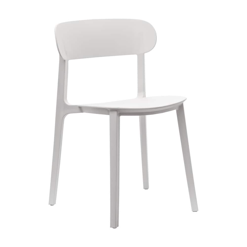 Commercial All-Weather Resin Patio Stack Chair with Contoured Backrest - 19"W x 19.5"D x 31"H