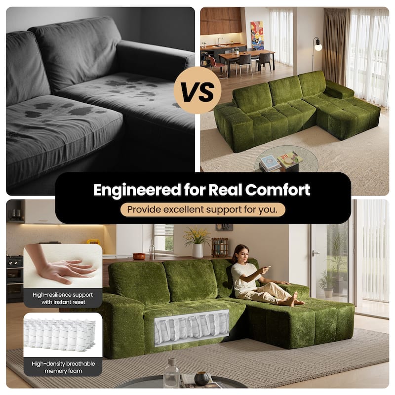 XIZZI Modular Sectional Sofa with L-Shape Chaise