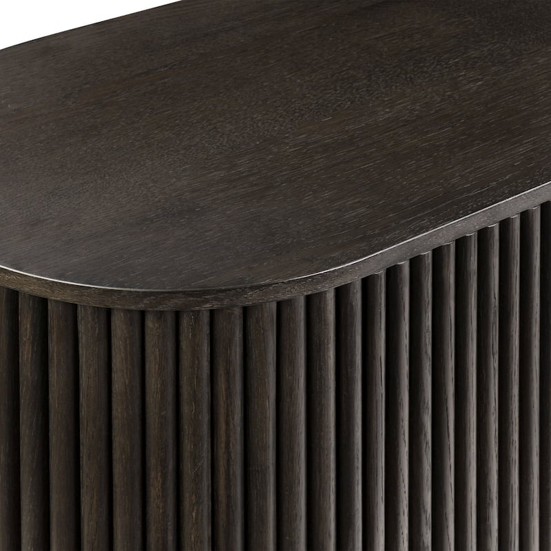 Poly & Bark Noir 65" American Oak Sideboard with Brass Handles