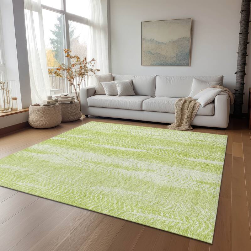 Machine Washable Indoor/ Outdoor Chantille Modern Imprints Rug