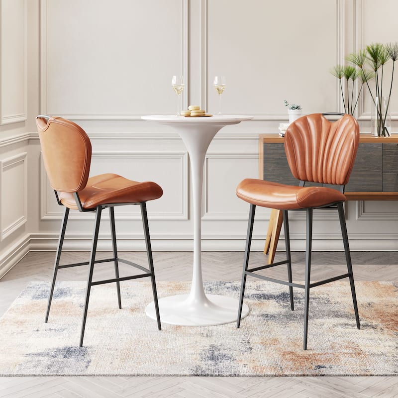 Terrence Bar Chair - Product 1 (in) : 18.1" W x 23.2" D x 43.7" H - Vintage Brown, Black