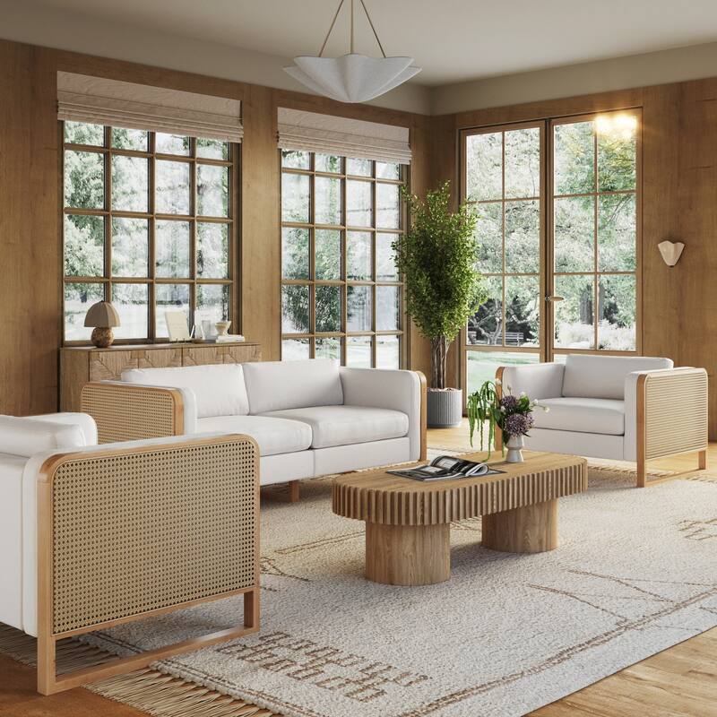 Madison Modern Upholstered Modular Sofa or Couch for Living Room with Solid Wood Legs