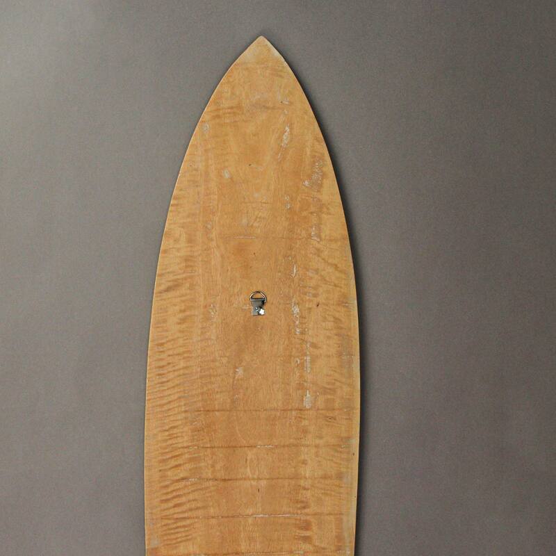 Striped Wooden Mini Surfboard Wall Hanging 39 Inch