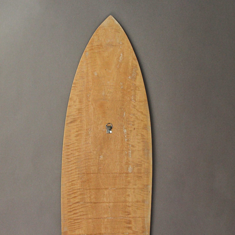 Striped Wooden Surfboard Wall Decor 39" Beach Surf Board Hang Art -