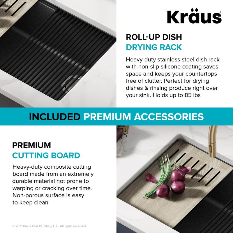 KRAUS Bellucci Workstation Undermount Granite Composite Kitchen Sink