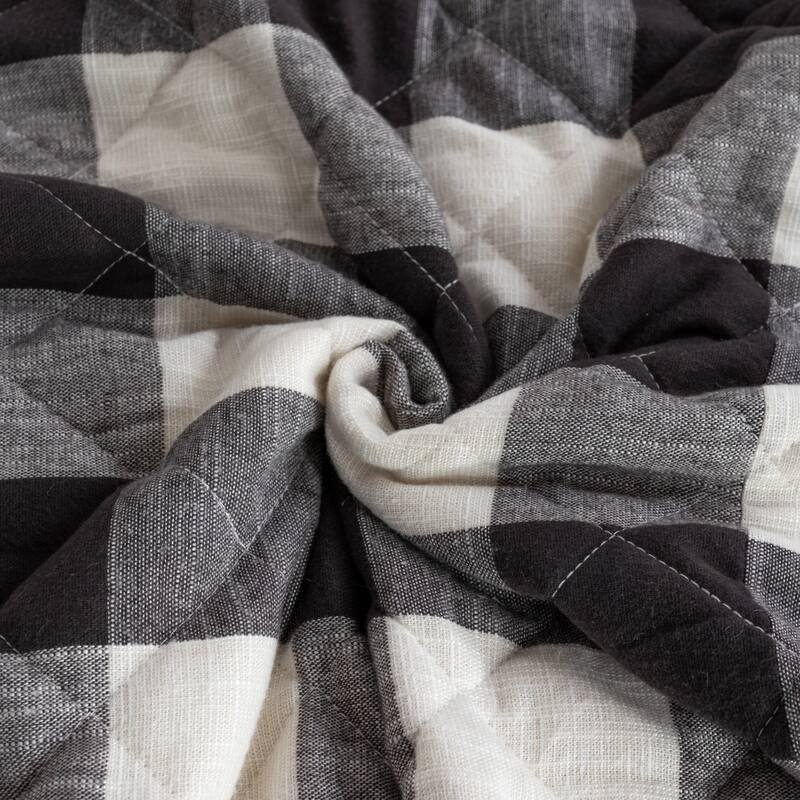 HULALA HOME 3 Piece Quilt Set with Plaid Patterns