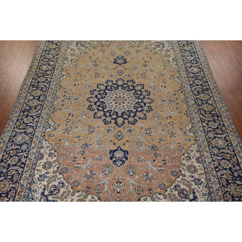 Large Najafabad Persian Vintage Area Rug Hand-Knotted Wool Carpet - 11'7" x 17'4"
