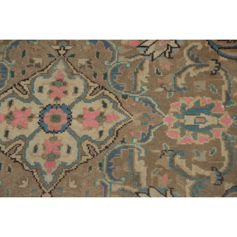 Hand Knotted Oriental 100% Wool Carpet Traditional Floral Oranges & Rust Tabriz Area Rug - 12' 6'' X 9' 9''