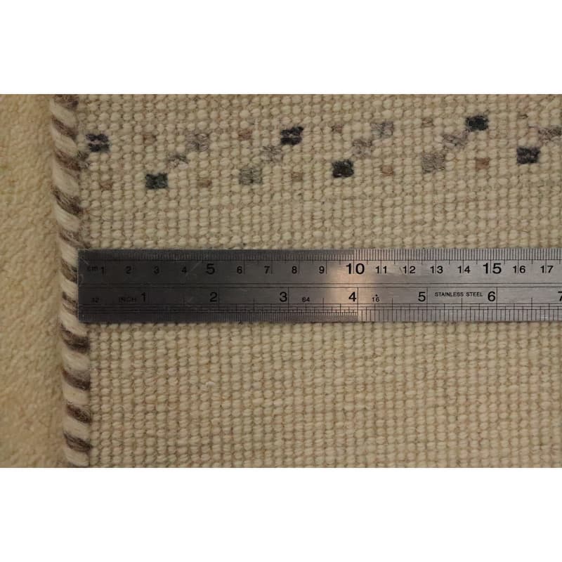 Hand Knotted Oriental 100% Wool Carpet Tribal Geometric Beige & Ivories Gabbeh Area Rug - 7' 11'' X 5' 4''