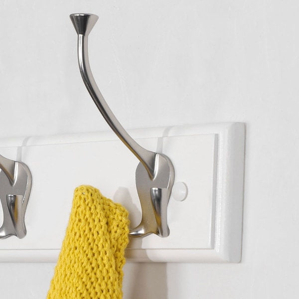 Wood Base 22 Inch Wall Hook Coat Rack Holder Hanger with 5 Zinc Alloy Hooks