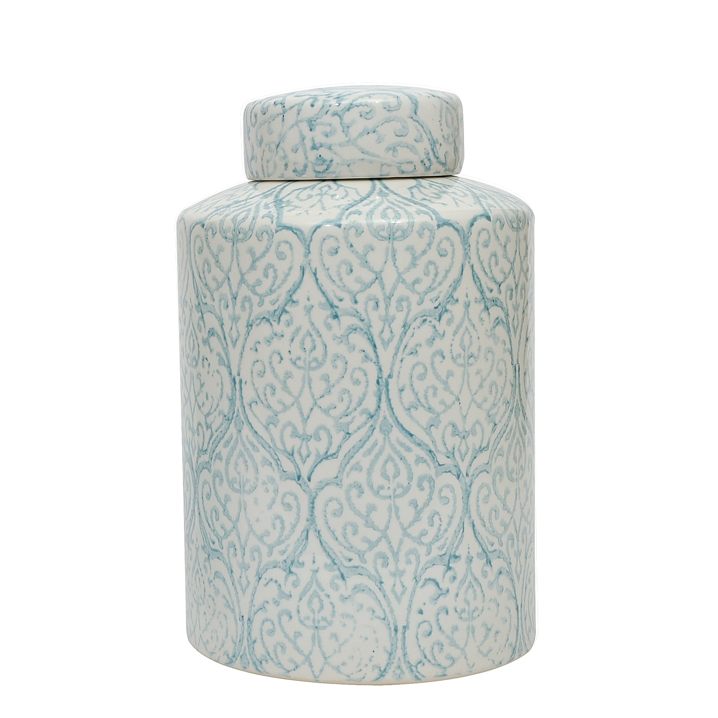 Blue & White Decorative Ginger Jar with Lid