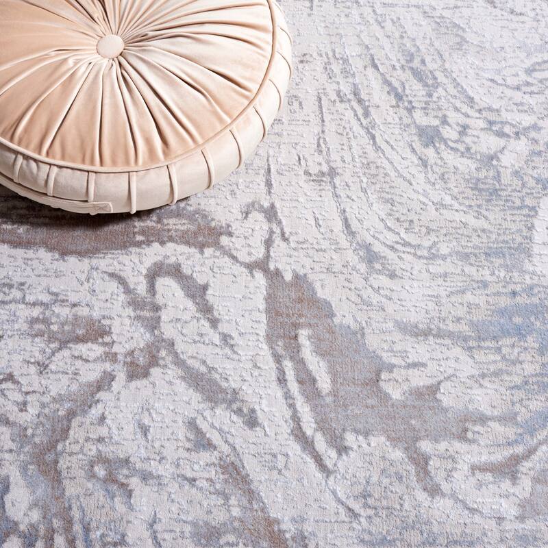SAFAVIEH Platinum Alexina Modern Abstract Fringe Viscose Rug