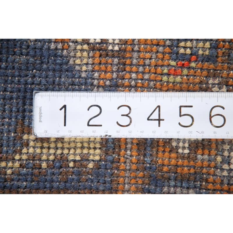 Blue Floral Heriz Serapi Indian Accent Rug Handmade Wool Carpet - 3'0"x 5'0"