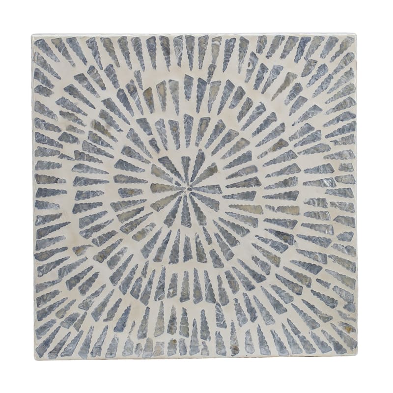 Square Starburst Capiz Inlay Accent Stool - 17.75"