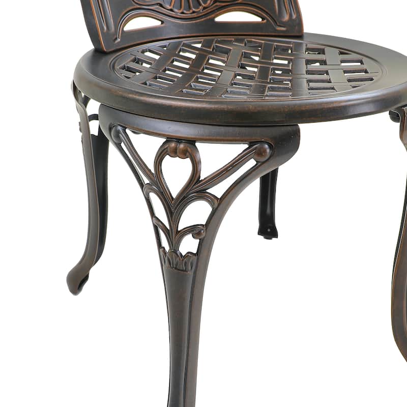 Clihome Outdoor Cast Aluminum Bistro Chair (Set of 2)