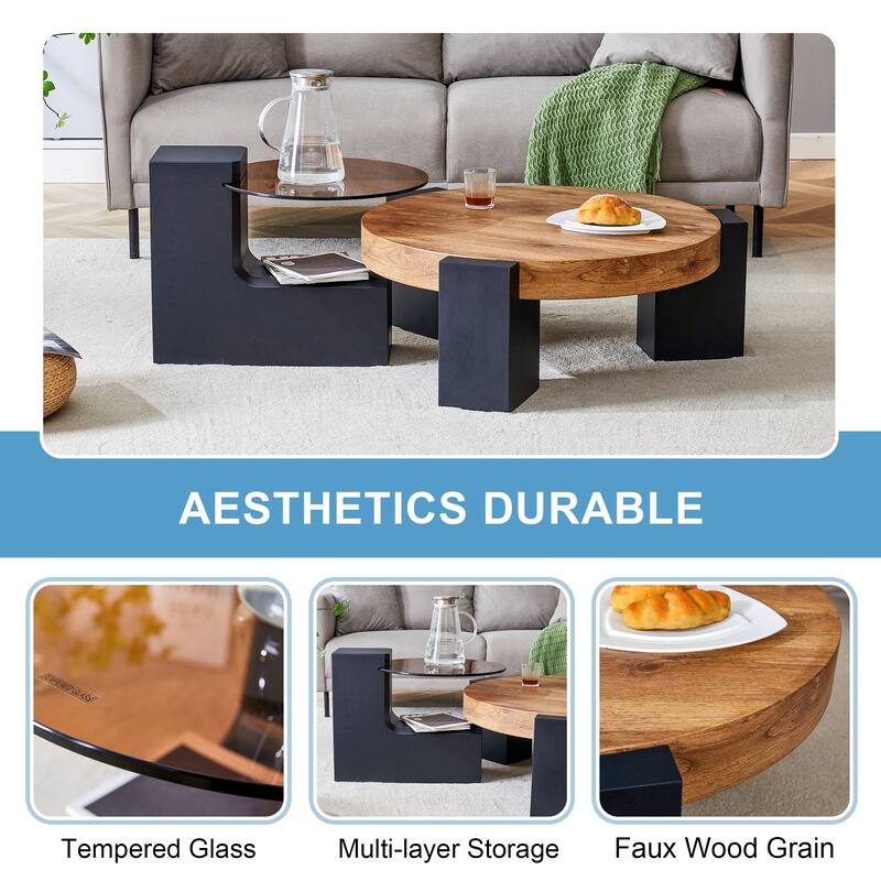 The detachable double-decker coffee table, the stylish design is more precious, and the detachable design can make the u