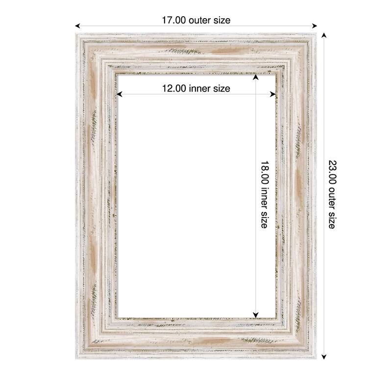 Amanti Art Alexandria Greywash Framed Dry Erase Magnetic Board - 17 x 23 in - Alexandria White Wash