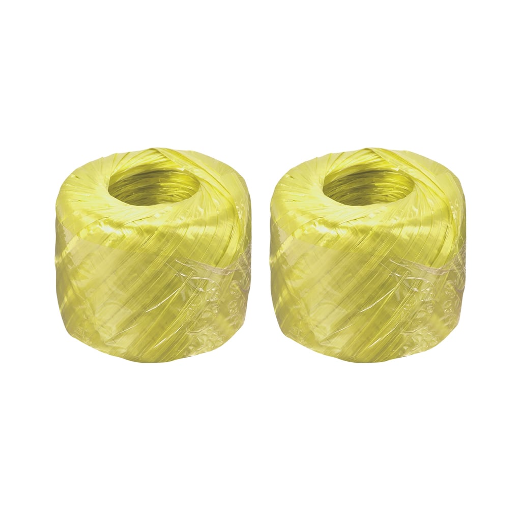 Polyester Nylon Plastic Rope Twine Bundled for Packing ,100m Yellow 2Pcs