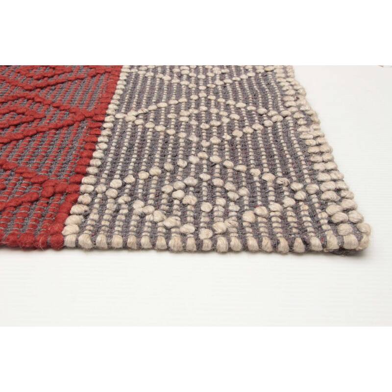 ECARPETGALLERY Braid weave Sienna Grey Wool Rug - 5'0 x 7'10