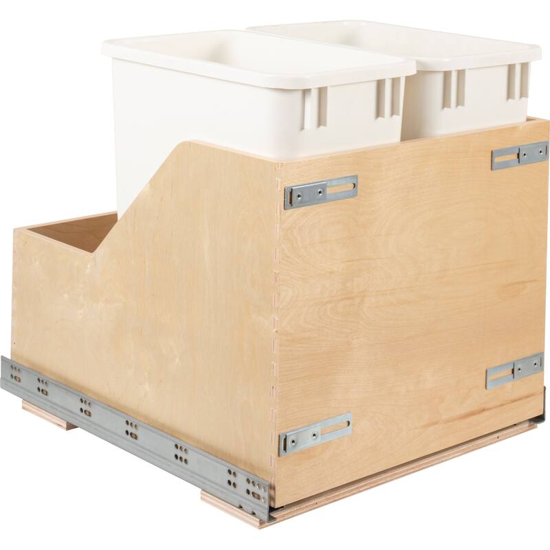 Hardware Resources CDM-WBMD3521 19" Double 35 Quart Waste - White