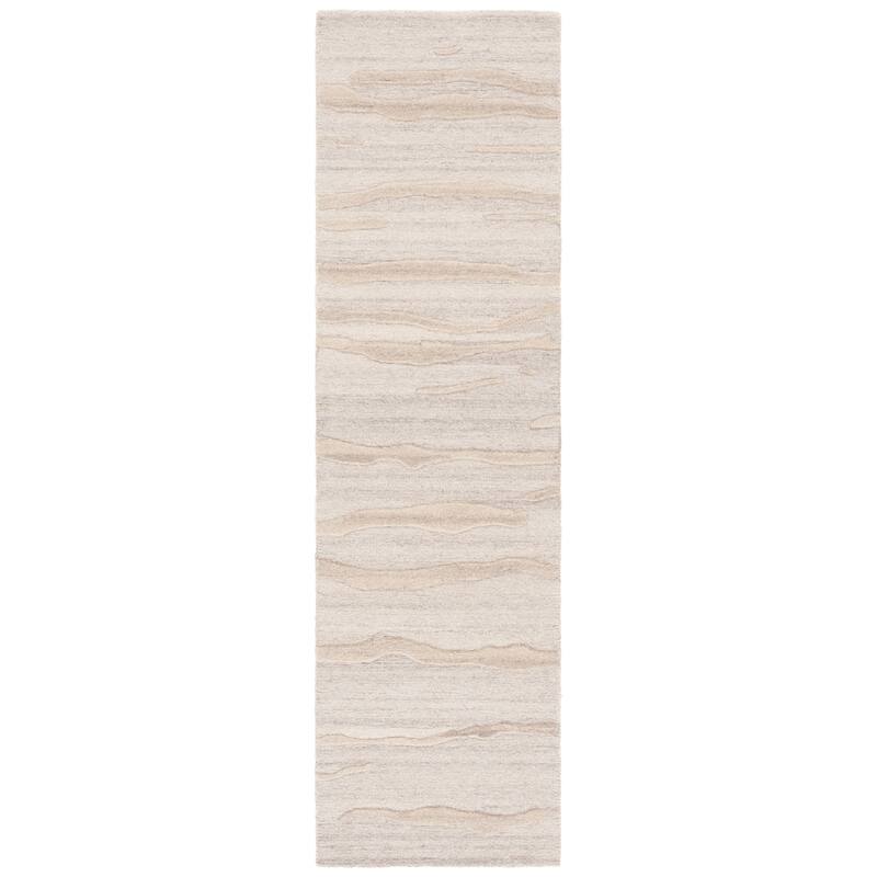 SAFAVIEH Handmade Abstract Monalisa Modern Wool Rug - 2'3" x 8' Runner - Beige