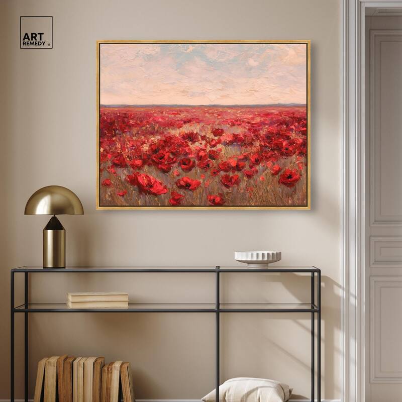 Sea of Red Poppies I Canvas by Art Remedy