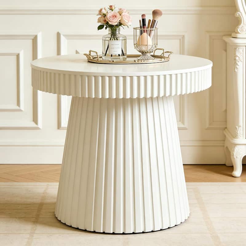 Round Modern End Table, 31.5 Inches Accent Side Table, Small Dining Table, Nightstand & Bedside Table for Living Room, Bedroom