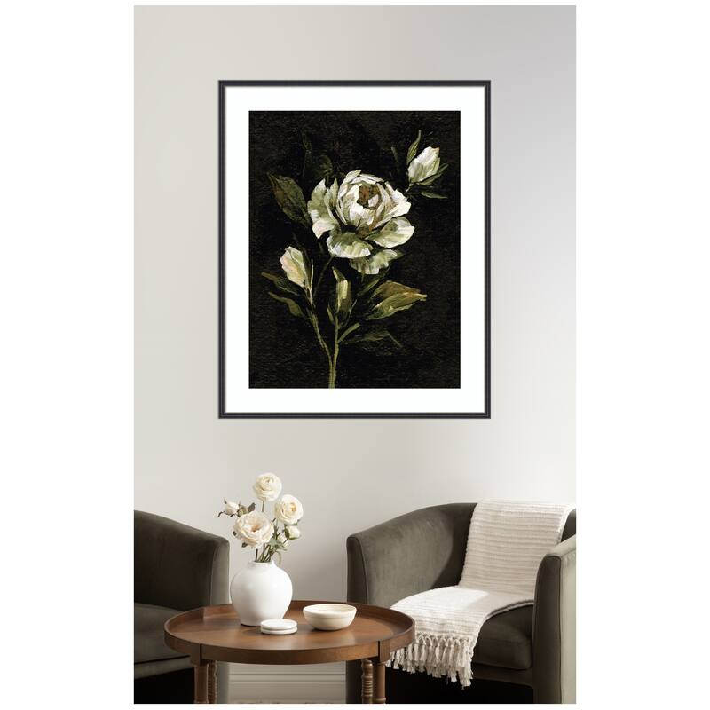 Kate and Laurel Framed Art Moody Floral 2 by Annie Quigley