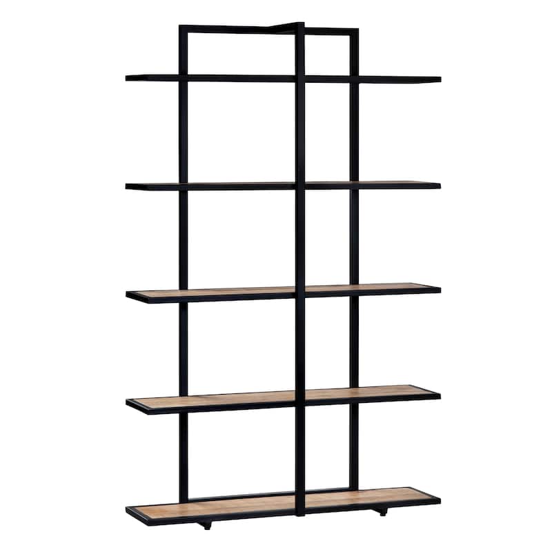 76.5 in. Brown Solid Wood 5 Shelf Etagere