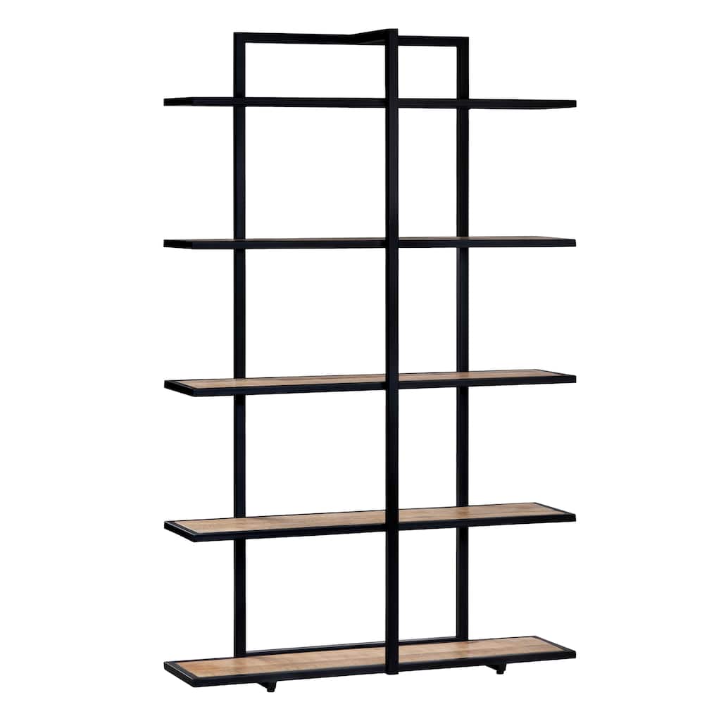 76.5 in. Brown Solid Wood 5 Shelf Etagere