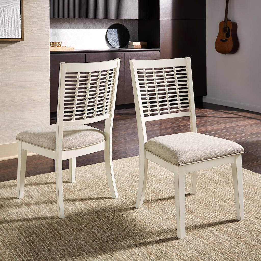 Trani White Finish Wicker Dining Chair (Set of 2) by iNSPIRE Q Classic