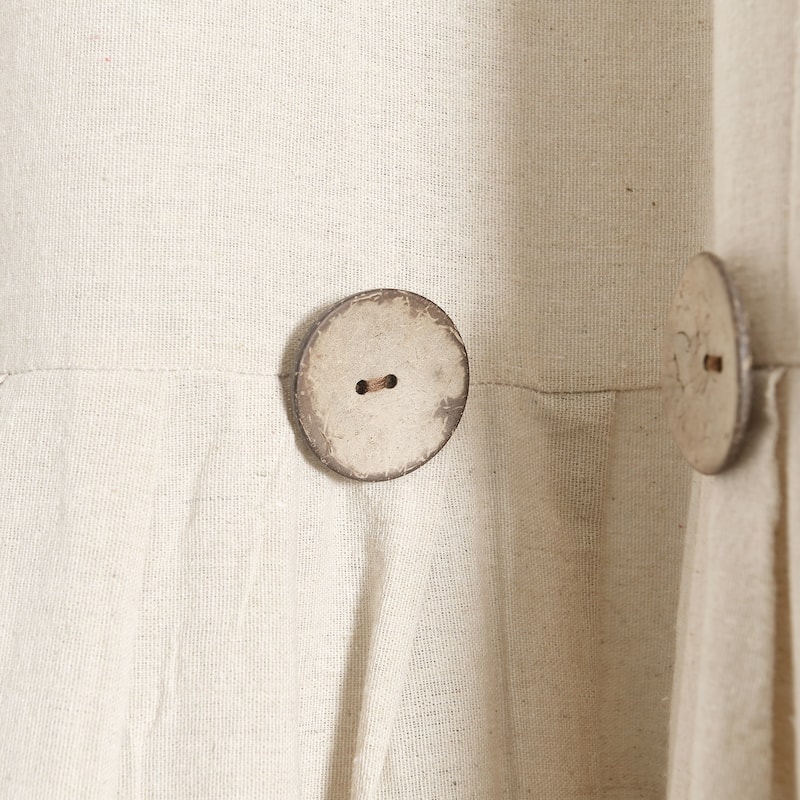 Lush Decor Linen Button Single Panel Window Curtain - 84"Lx100"W - Dark Linen