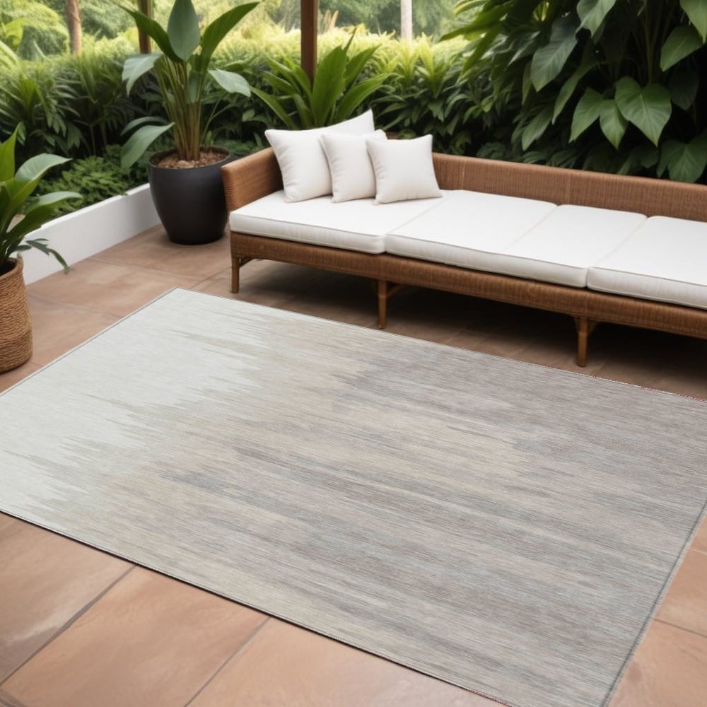 HomeRoots Abstract Transitional Rectangle Outdoor Rug