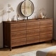 preview thumbnail 8 of 10, FURNIWAY Walnut Drawer Tall Dresser, Modern Chest with Hidden Handles, Storage Organizer