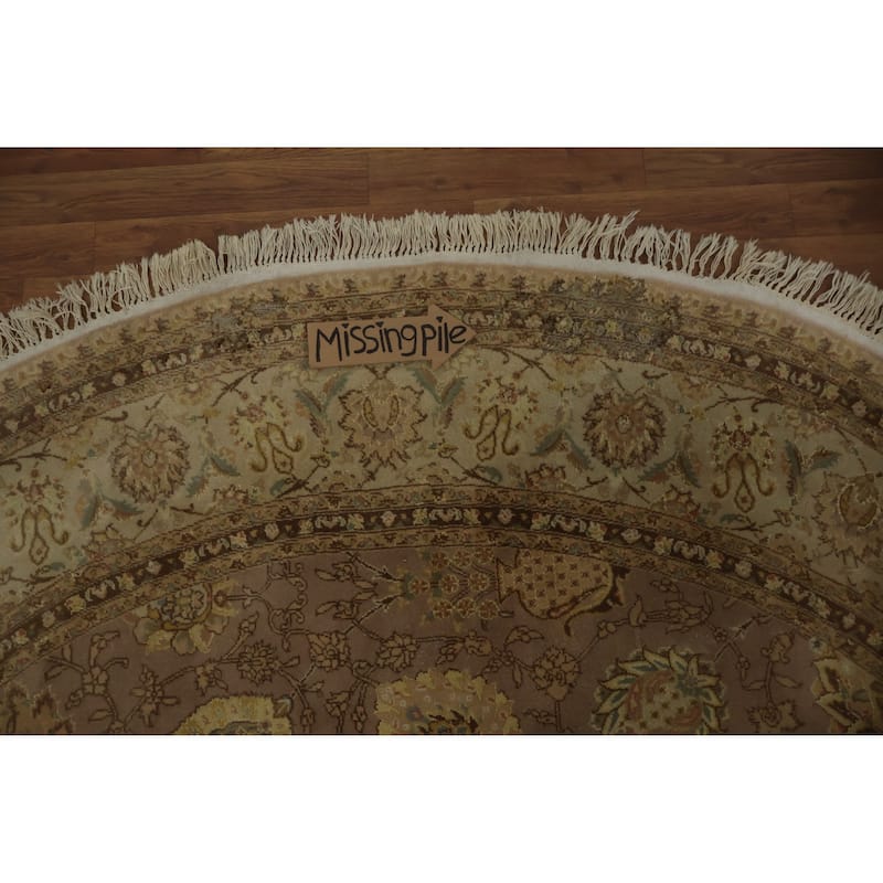 Hand Knotted Oriental 100% Wool Carpet Traditional All-Over Purples Peshawar Area Rug - 8' 2'' X 8' 1''